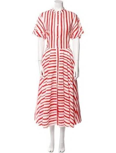 Pre-owned Martin Grant Striped Long Dress In Red