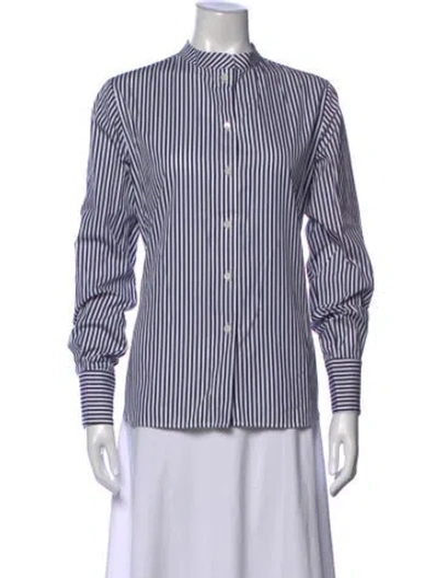Pre-owned Martin Grant Striped Long Sleeve Top W/ Tags In Blue