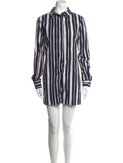 Pre-owned Martin Grant Striped Romper In Blue