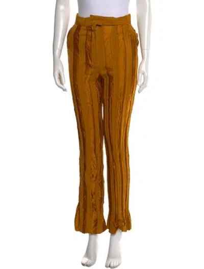 Pre-owned Martin Grant Striped Wide Leg Pants In Yellow