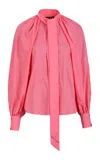 Martin Grant Tie-neck Cotton Shirt In Coral