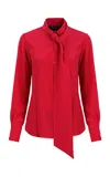 Martin Grant Tie-neck Silk Shirt In Red