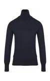 Martin Grant Turtle Neck Wool Sweater In Navy