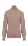 Martin Grant Turtle Neck Wool Sweater In Nude