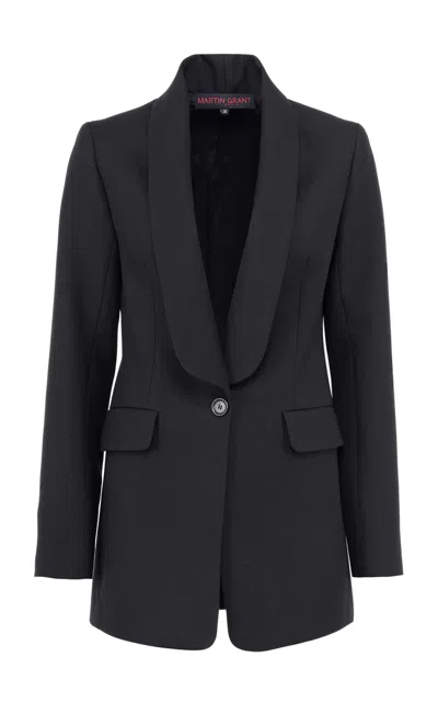 Martin Grant Tuxedo Wool Jacket In Black