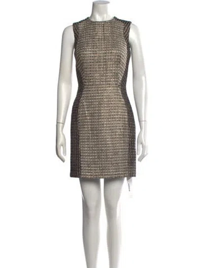 Pre-owned Martin Grant Tweed Pattern Mini Dress In Gold