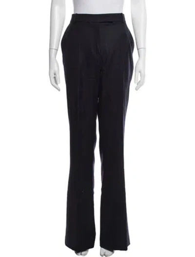Pre-owned Martin Grant Virgin Wool Flared Pants In Blue