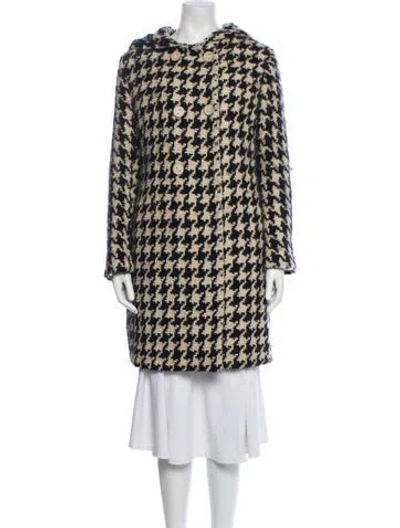 Pre-owned Martin Grant Virgin Wool Houndstooth Print Coat