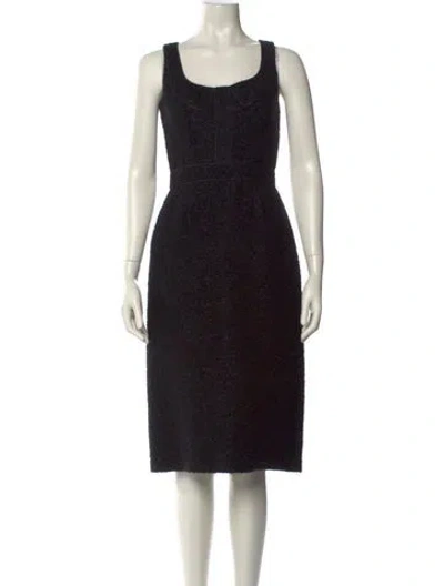 Pre-owned Martin Grant Virgin Wool Midi Length Dress In Black