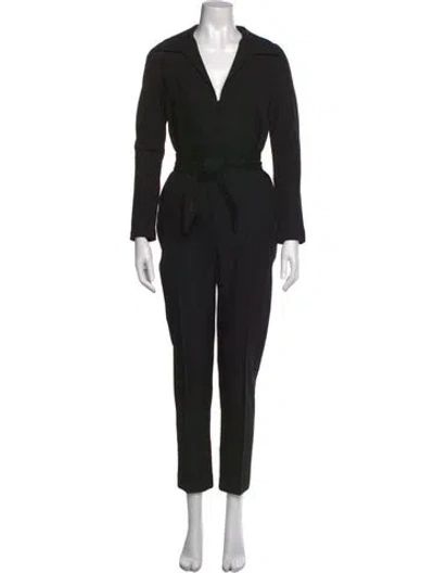 Pre-owned Martin Grant Virgin Wool V-neck Jumpsuit In Black