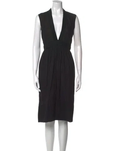 Pre-owned Martin Grant V-neck Knee-length Dress In Black