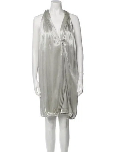 Pre-owned Martin Grant V-neck Knee-length Dress In Neutral