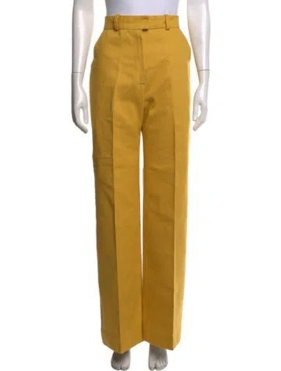 Pre-owned Martin Grant Wide Leg Pants In Yellow