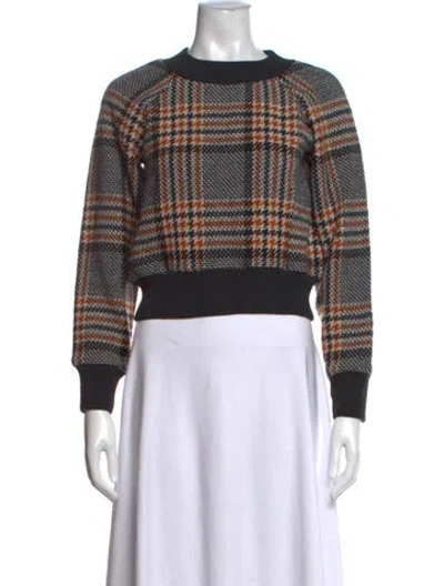 Pre-owned Martin Grant Wool Houndstooth Print Sweater In Grey