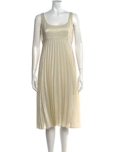 Pre-owned Martin Grant Wool Midi Length Dress In Neutrals