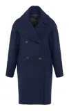 Martin Grant Wool Pea Coat In Navy