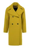 Martin Grant Wool Pea Coat In Yellow