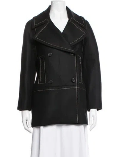 Pre-owned Martin Grant Wool Peacoat In Black