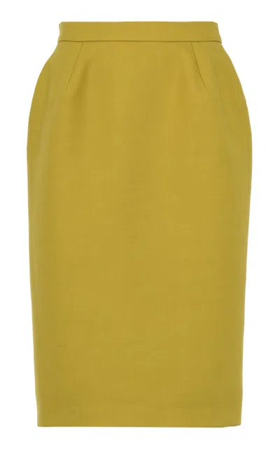 Martin Grant Wool Pencil Skirt In Yellow