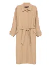 Martin Grant Wool Trench Coat In Brown