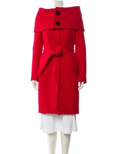 Pre-owned Martin Grant Wool Trench Coat W/ Tags In Red