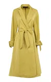 Martin Grant Wrapped Wool Trench Dress In Yellow