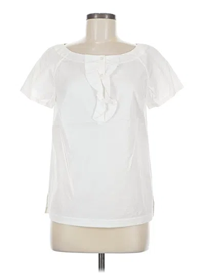 Pre-owned Martin + Osa Short Sleeve Blouse In White