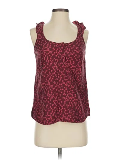 Pre-owned Martin + Osa Sleeveless Silk Top Burgundy Sweetheart Neckline Tops
