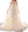 Martin Thornburg Fleur Wedding Gown In Ivory In White