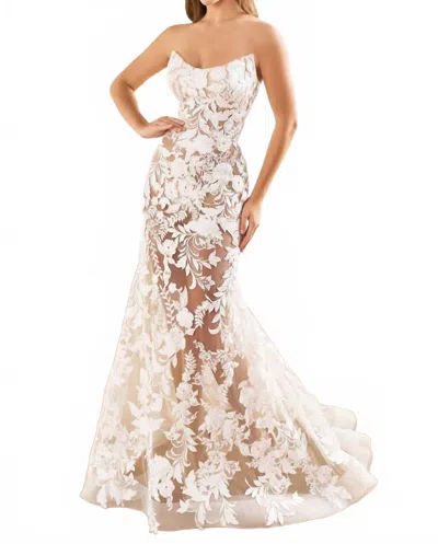 Martin Thornburg Lily Rose Wedding Gown In Diamond White In Multi