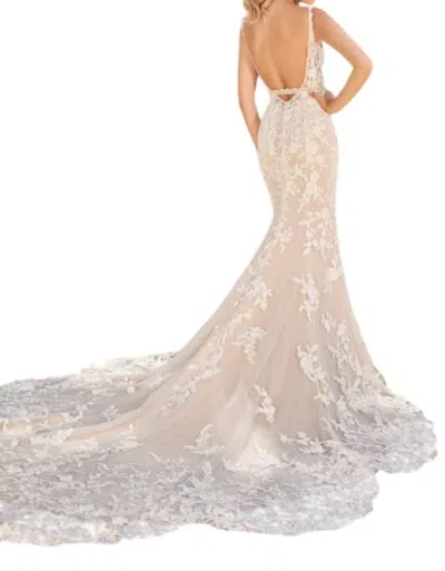 Martin Thornburg Spaghetti Strap Wedding Gown In Ivory In White
