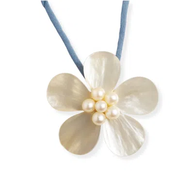Martina Rozenberg Smira Jewelry Women's Blue Massive Flower Pearl Necklace