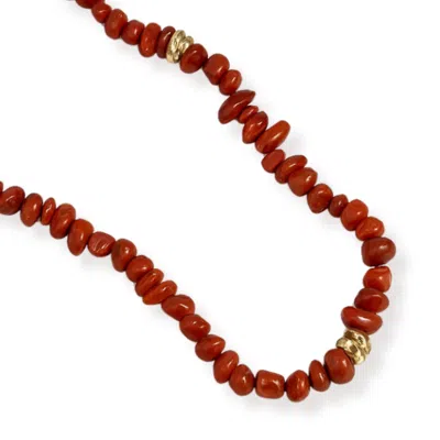 Martina Rozenberg Smira Jewelry Women's Gold / Red Golden Veil Of Ludmila Necklace