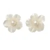Martina Rozenberg Smira Jewelry Women's Gold / White Flower Pearl Earrings