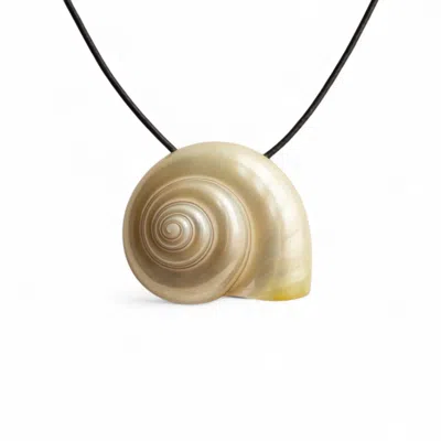 Martina Rozenberg Smira Jewelry Women's Neutrals Massive Spiral Shell Necklace In Yellow