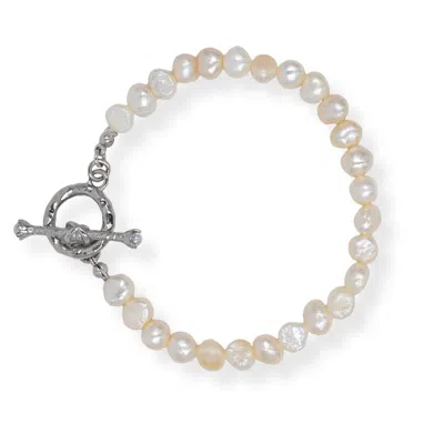 Martina Rozenberg Smira Jewelry Women's Ondaluz - Minimal Pearl Bracelet Silver