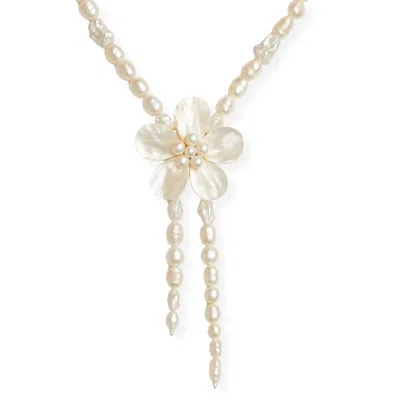 Martina Rozenberg Smira Jewelry Women's White / Silver Flower Pearl Necklace