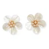 Martina Rozenberg Smira Jewelry Women's White / Silver Massive Flower Pearl Earrings