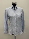 Martina Venti Dodici Striped Linen Shirt In Blue In Blue