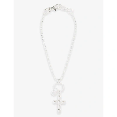Martine Ali Mens Silver Dimitra Cross-pendant 925 Sterling-silver Plated Brass Necklace