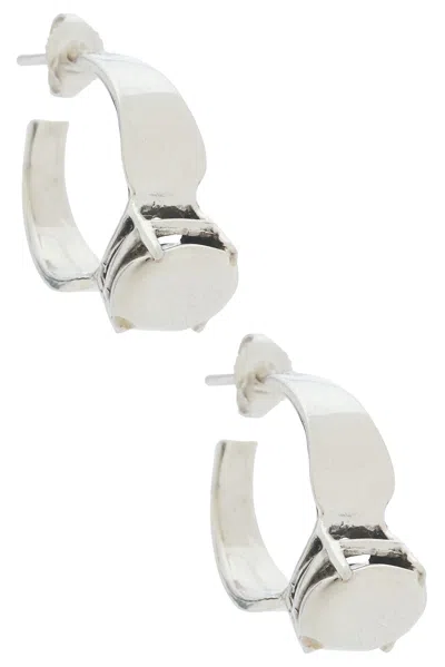 Martine Ali Silver Stone Earring In White