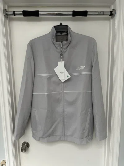 Pre-owned Martine Rose $1190 Ss22 Tailored Track Jacket Wool Jacquard Grey In Gray