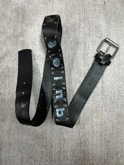 Pre-owned Martine Rose 21aw Quiet Riot Applique Belt In Black