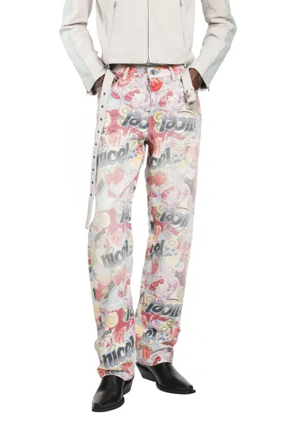 Martine Rose Printed Five-pocket Jeans In Neutral