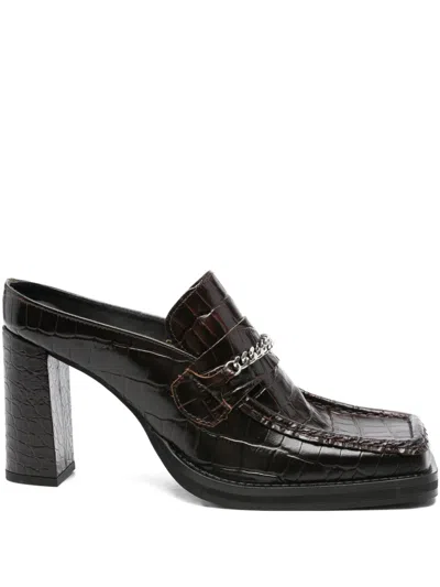 Martine Rose 90mm Square-toe Pumps In Brown