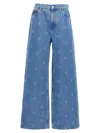 Martine Rose Monogram-print Straight-leg Jeans In Light Blue