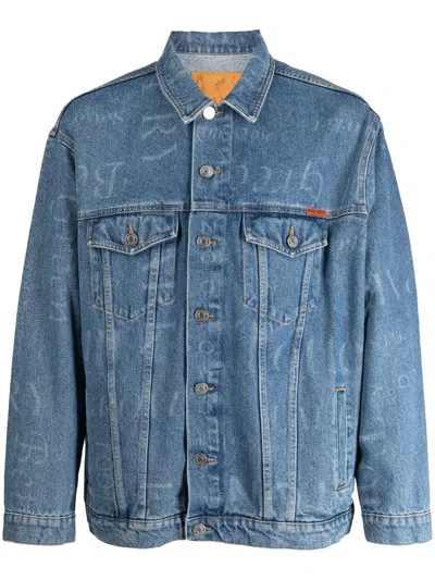 Martine Rose Jeansjacke Mit Logo-print In Blue