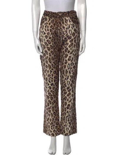 Pre-owned Martine Rose Animal Print Straight Leg Pants In Neutral