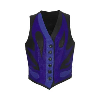 Pre-owned Martine Rose Appliqué Waistcoat 'black/blue' | Men's Size M