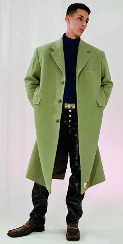 Pre-owned Martine Rose Aw19  Mint Green Wool Overcoat 2019 3b M Jacket